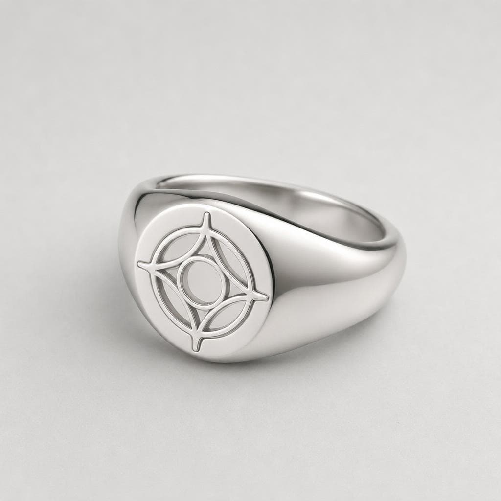 Compass Signet Ring in silver
