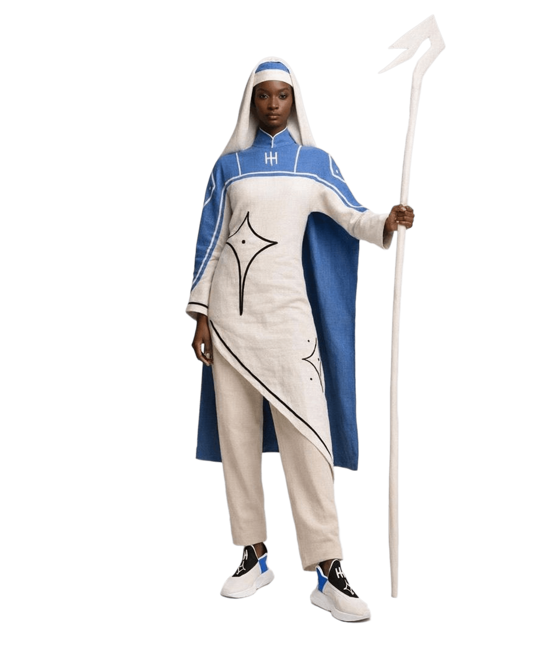 Celestial tunic with blue cape