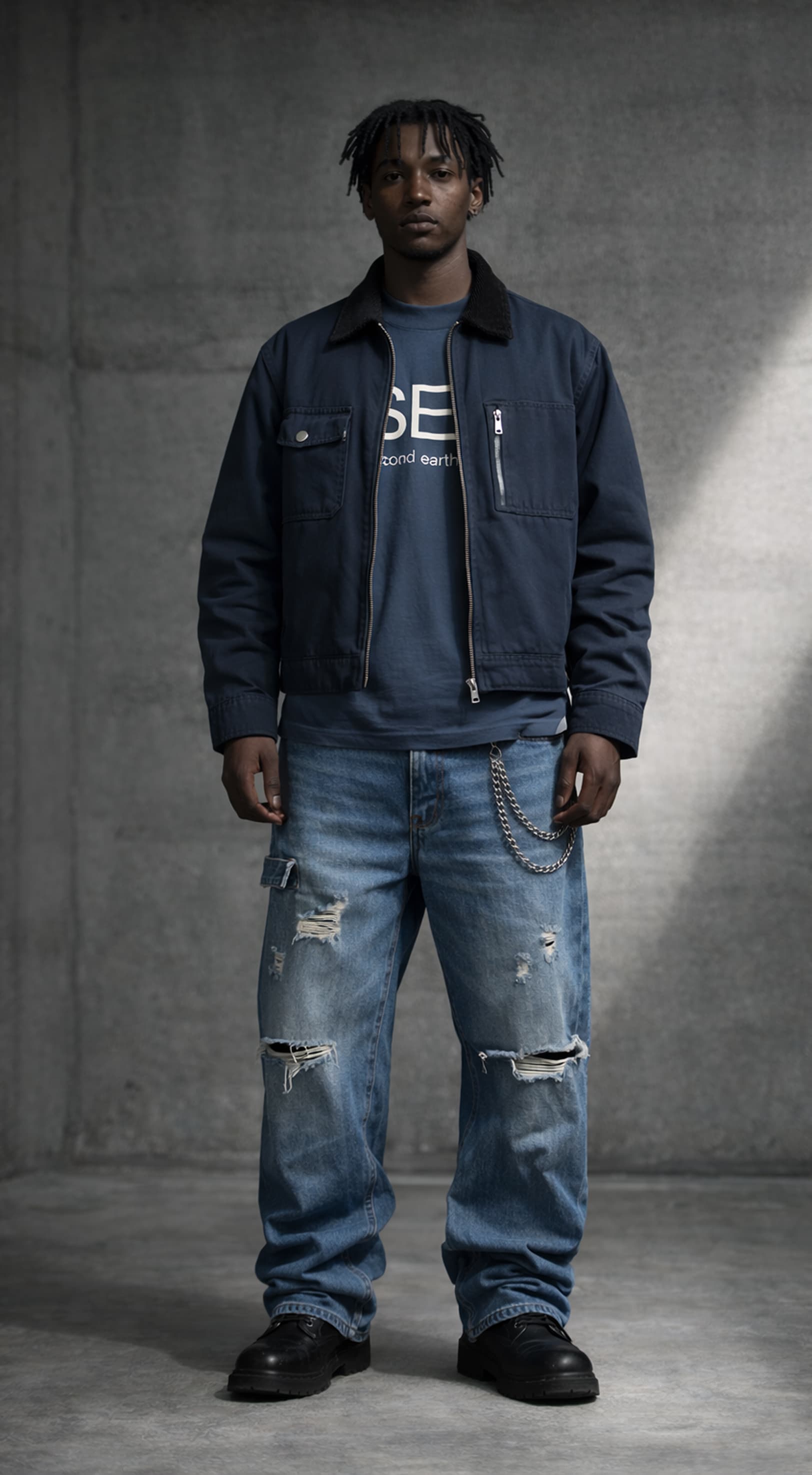 Navy Canvas Work Jacket
